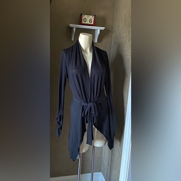 Arden B Lightweight Draped Cardigan Women Open Front Tie 2 Ways Sweater - Picture 12 of 12